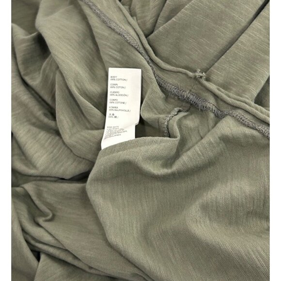 WE THE FREE Arden Tee Sz XS Sage Green Raglan Sleeve Oversized Slub Knit Cotton - Picture 11 of 12